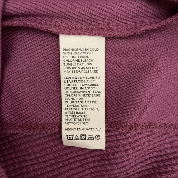 Free People Santa Clara Oversized Thermal Waffle Knit Top Mulberry XS NWT - Picture 7 of 8